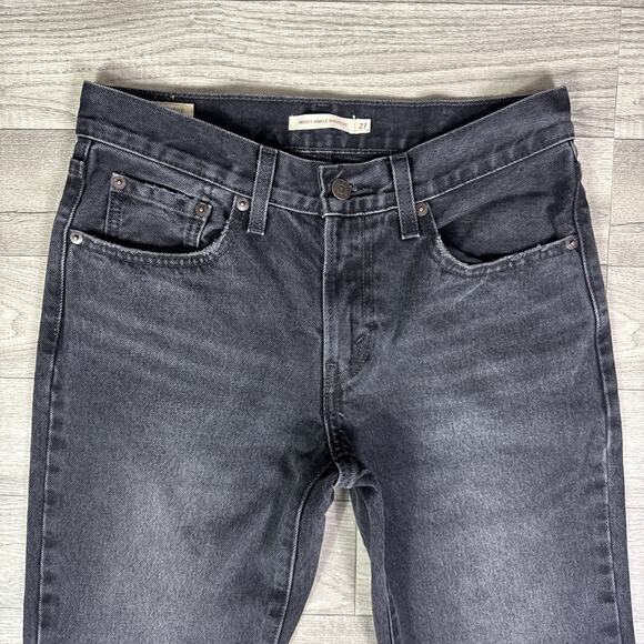Levi's 100% Cotton Middy Ankle Bootcut Denim Jeans Black sz 27 - Picture 3 of 8